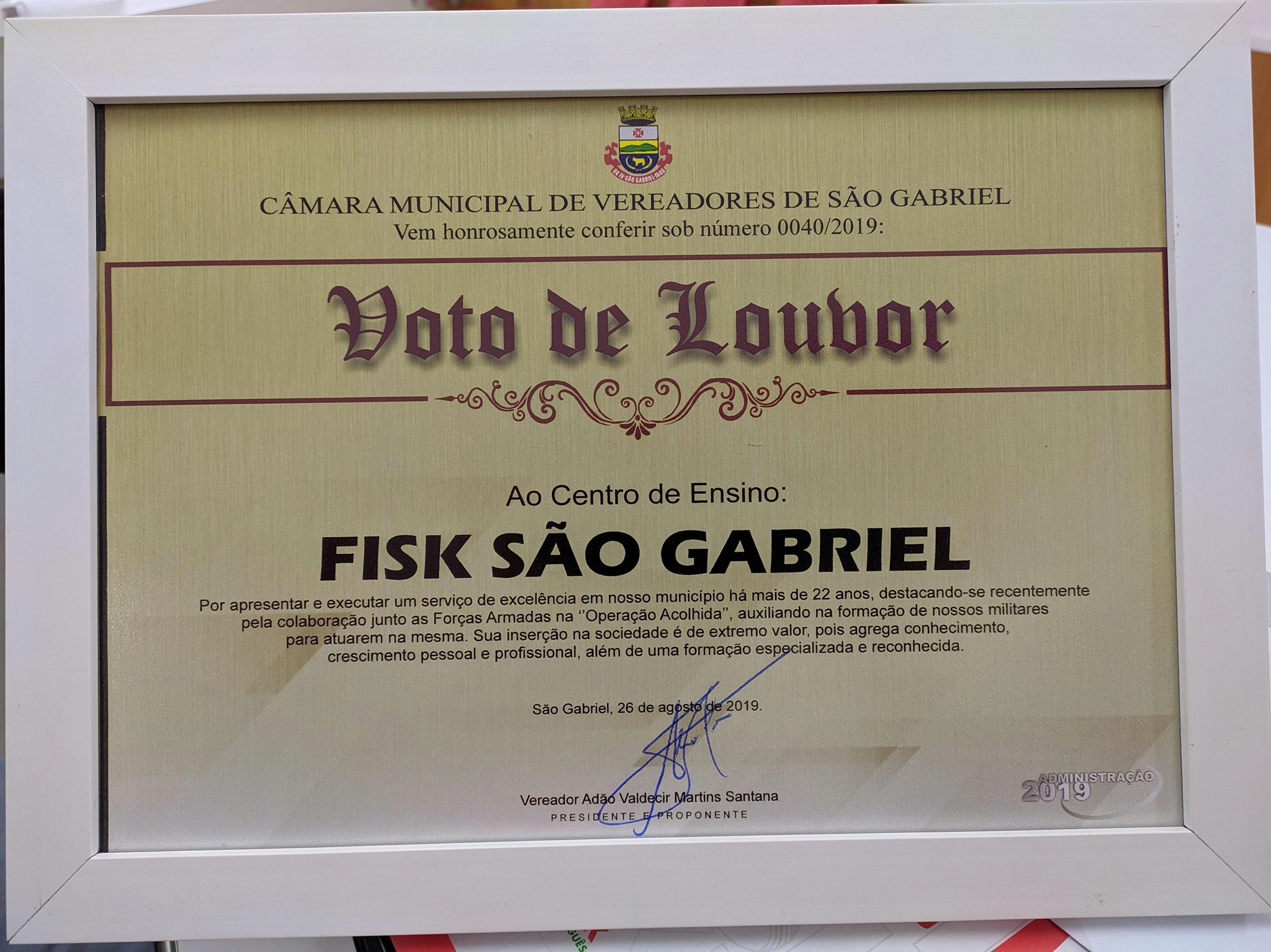 Fisk São Gabriel/RS - "Operação Acolhida"